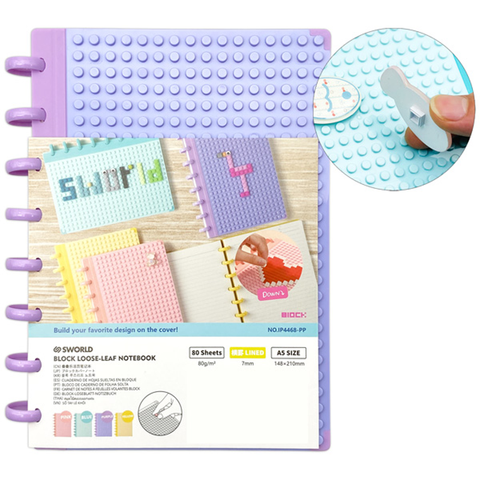 Sworld - Sổ Tay Lego A5 160 Trang, Giấy Tách Rời - Purple