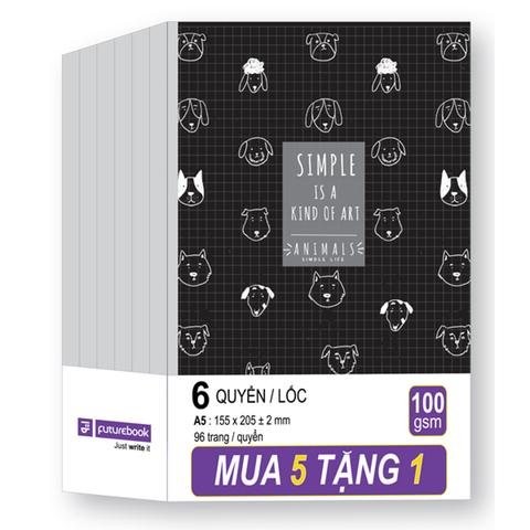 Future - Tập Học Sinh Dán Gáy Animal A5 96Tr ĐL100Gsm 4Oly (Combo 5 tặng 1)