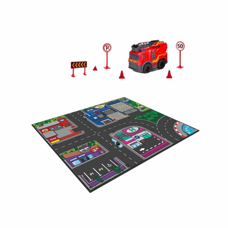 Dickie  Bộ Đồ Chơi Xe Thảm Sàn Thành Phố Micro World Playmat 203746018
