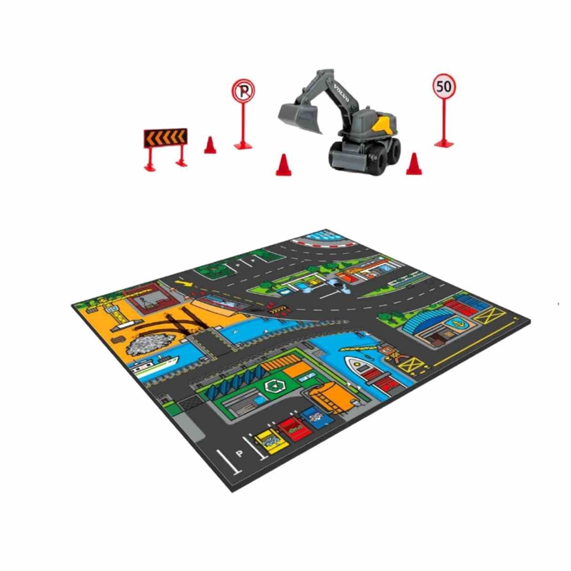 Dickie  Bộ Đồ Chơi Xe Thảm Sàn Thành Phố Micro World Playmat 203746018