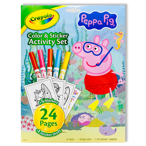 Crayola - Bộ Giấy Tô Màu Và Nhãn Dán Crayola 24 Trang Peppa Pig 047075