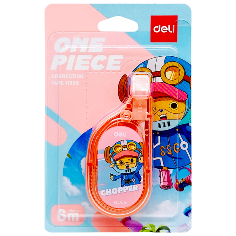 Deli - Bút Xóa Băng One Piece Nhiều Màu 5mm x 6m EH365 (Giao mẫu ngẫu nhiên)