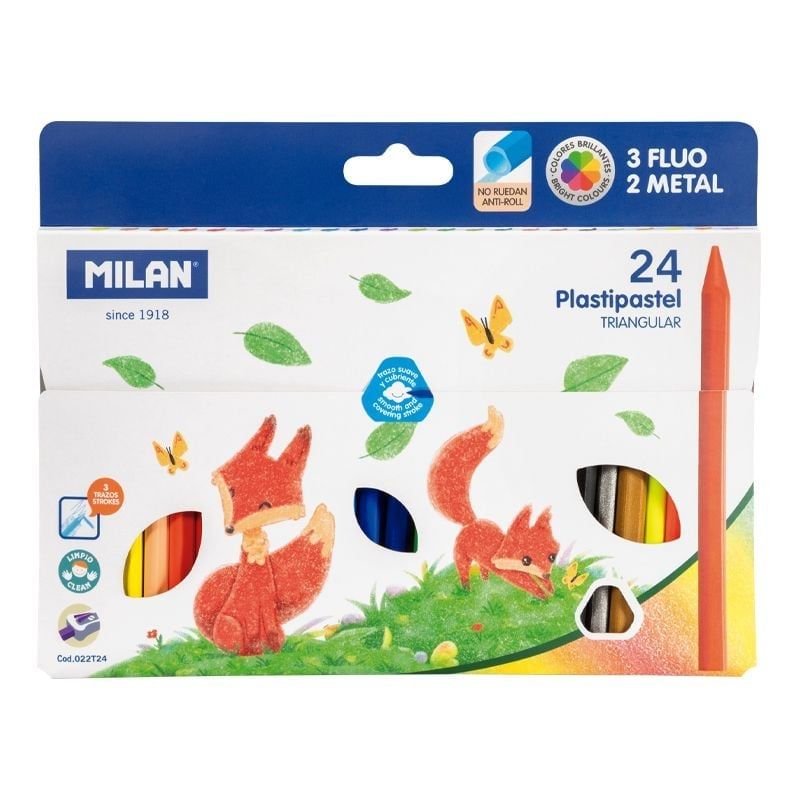 Viết sáp màu Milan 24 cây 022T24