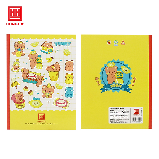 HH - Tập 96Tr Class Yummy, 4 Ô Ly Vuông 96Tr, Đl: 70/90-92 (10Q/Lốc)