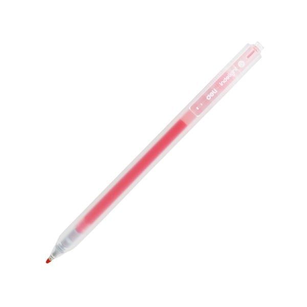 Bút Gel Bấm Deli 0.5mm EG118-RP Màu Hồng Tươi