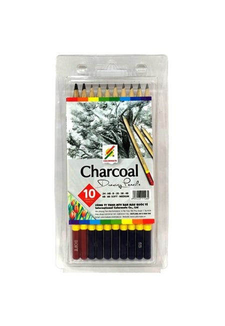 Hộp Nhựa 10 Cây Chì Phác Thảo Thân Gỗ Artist