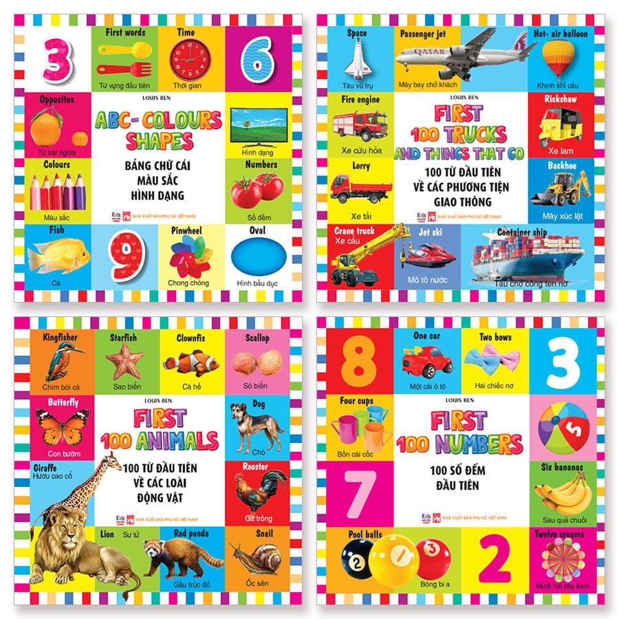 Combo 100 Từ Đầu Tiên Cho Bé (Bộ 4 cuốn)