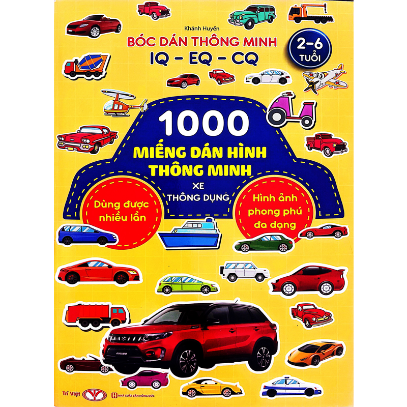 1000 Miếng Dán Hình Thông Minh - Xe Thông Dụng