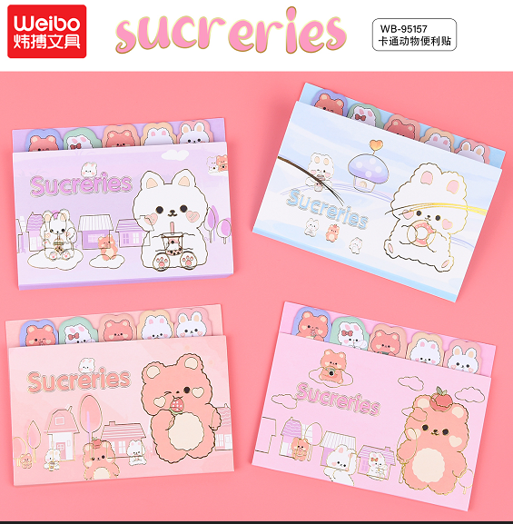 Bộ Giấy Note Vp Hình Con Vật 7.6*7.6Cm  Wb-95157 H/24 (Thnk098)