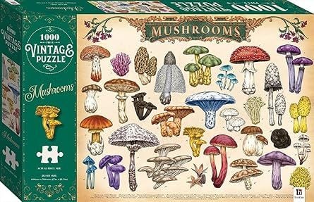 1000 Piece Vintage Jigsaw Puzzle : Mushrooms