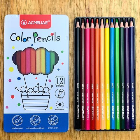 Viết Chì Màu Lục Giác Hộp Thiếc 12 Cây 9800-12 Acmeliae