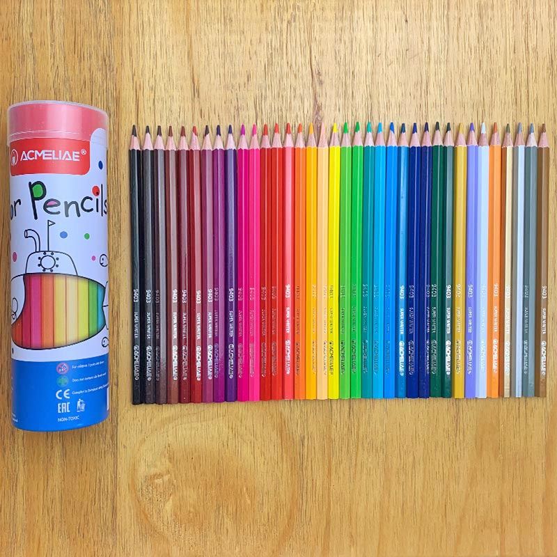 Viết Chì Màu Lục Giác Hộp Tròn 36 Cây 9801-36 Acmeliae