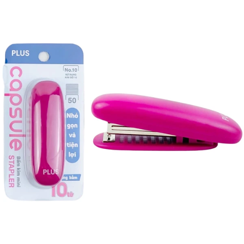 Bấm Kim Mini Số 10 Plus 210-V014 - Màu Hồng