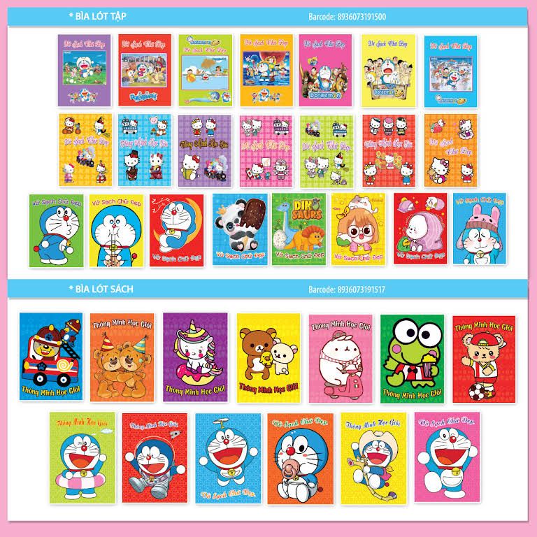 Bìa Lót Tập HS 7 Màu