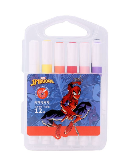 Hộp 12 Cây Viết Lông Màu Acrylic Spiderman