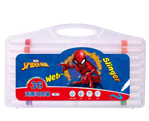 Hộp 36 Cây Viết Lông Màu Acrylic Spiderman