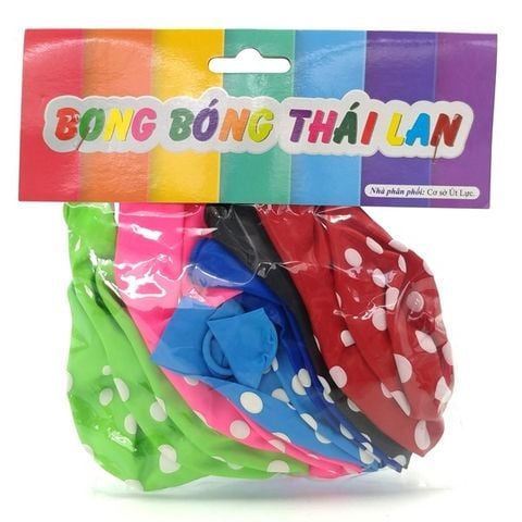 Bong Bóng Chấm Bi Nhiều Màu 15 Cái