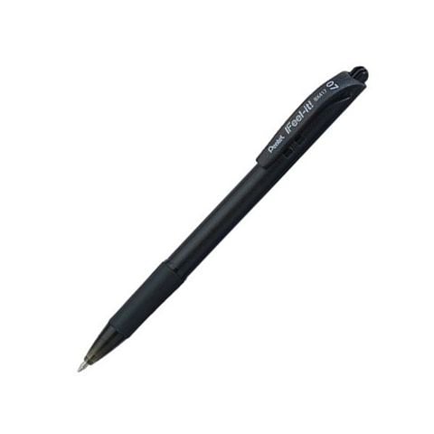 Bút Bi Bấm 0.7mm Pentel BX417-A - Đen