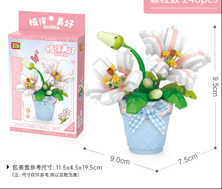 Đồ Chơi Lắp Ráp Chậu Hoa Lily 240Pcs 8837