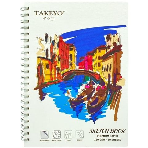 Vở Vẽ Lò Xo A4 50 Tờ Takeyo 8524 (HT)  Nhiều mẫu,giao ngẫu nhiên