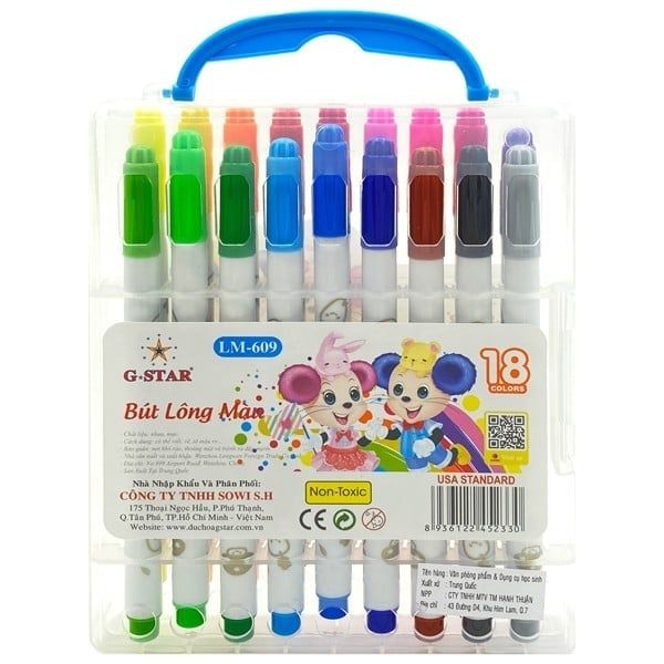 Hộp 18 Bút Lông Màu Gstar 609-18 HT