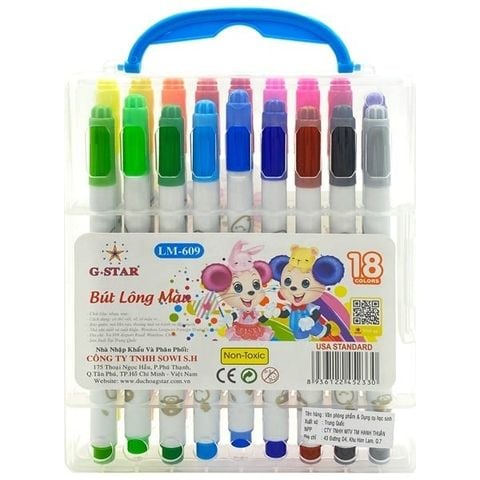 Hộp 18 Bút Lông Màu Gstar 609-18 HT