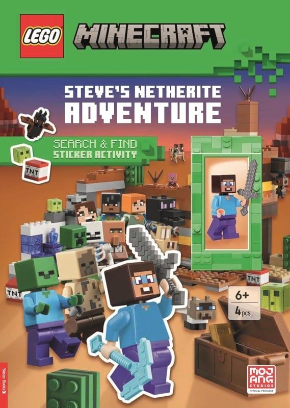 Lego Minecraft: Steve’s Netherite Adventure Search & Find Sticker Activity _ Mom 0626
