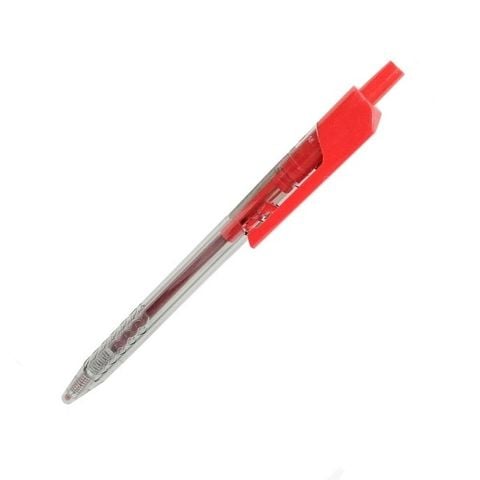 Bút Bi Dầu Đầu Bấm Deli Q01340 Arrow 0.7Mm (Đỏ)