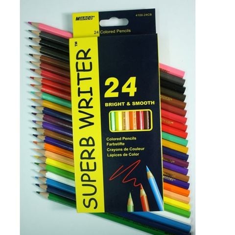 Bộ Chì Tô 24 Màu Superb Writer 4100-24CB (Hộp Giấy)