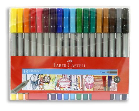 Bút Dạ Kim Nắp Kẹp 18 Màu Faber 150718