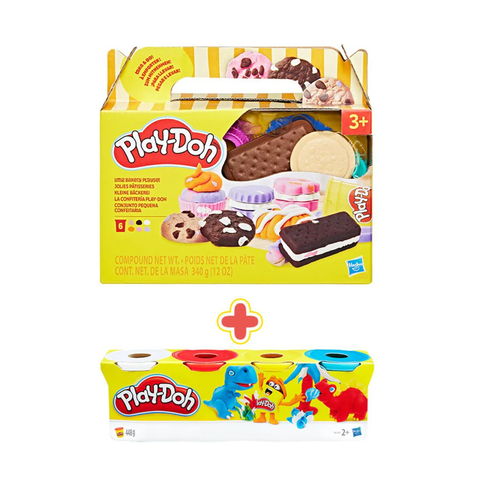 PLAYDOH Combo Bộ Khuôn Làm Bánh Nhỏ Xinh  Và Bột Nặn 4 Màu CBG1615/G1609-B5517