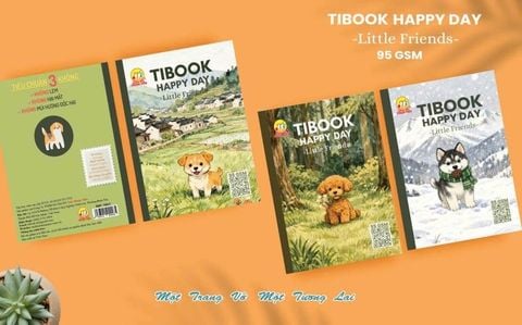 Tập Học Sinh Tibook 96tr Little Friends A5 95tr 100gsm 4oly - Giao mẫu ngẫu nhiên