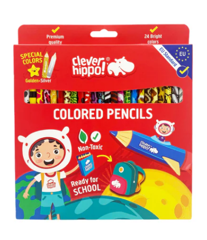 Cleverhippo Bộ Bút Chì Màu Dáng Dài 24 Màu  Copen2401 (Vta)