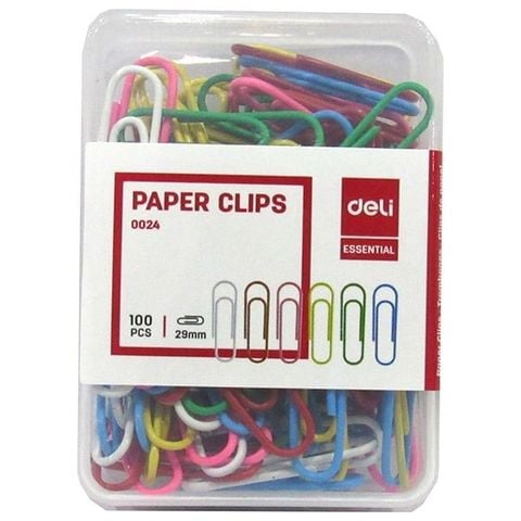 DELI E0024 Ghim Vòng Màu-29MM (Hộp Nhựa) MS-24 (10C/H)