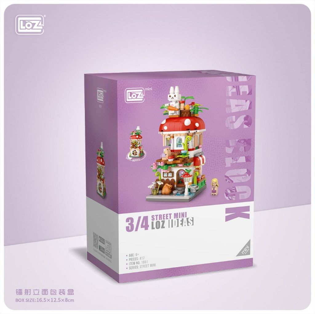 ĐỒ CHƠI LẮP RÁP NHÀ NẤM 125X80X165MM