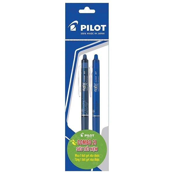 Combo 21: Mua 1 Bút Gel Xóa Được Frixion 0.7mm Mực Xanh + Tặng 1 Bút Mực Xanh Đen