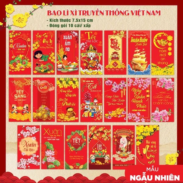 BAO LÌ XÌ LỚN X/10 (QC G.LONG) - GIAO MẪU NGẪU NHIÊN