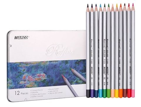 Bộ Chì Tô 12 Màu Khô Cao Cấp RAFFINE 7100-12TN (Hộp Thiếc)