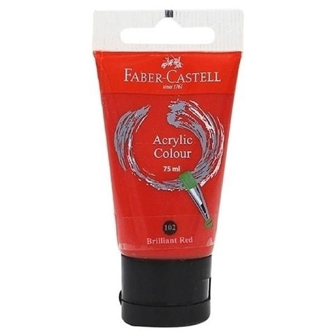 Tuýp Màu Vẽ Acrylic 75ML BRILIANT RED (Đỏ Tươi) Faber 187521