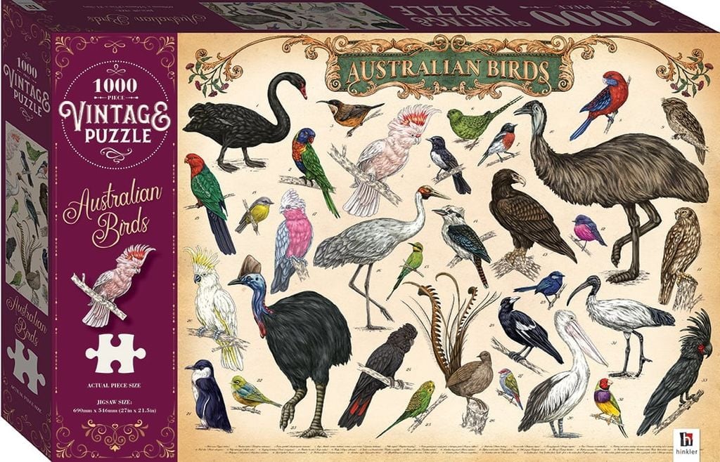 1000-piece Vintage Puzzle: Australian Birds