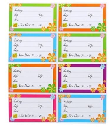 Nhãn Học Sinh 8 Ô Lớn