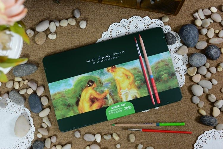 Bộ Chì Màu Nước Cao Cấp Reinor 36 Cây - hộp thiếc