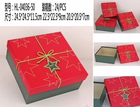 Hộp Quà Vuông Nhỏ Hl-04036-50S Noel