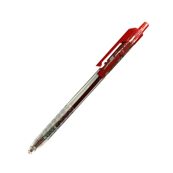 Bút Bi Dầu Đầu Bấm Deli Q01240 Arrow 0.5Mm (Đỏ)
