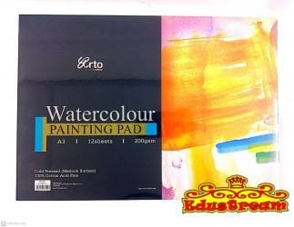 Tập GIấy Vẽ Màu Nước Water Color 200gsm 12 tờ Khổ A3 ,CR36205, CR37028