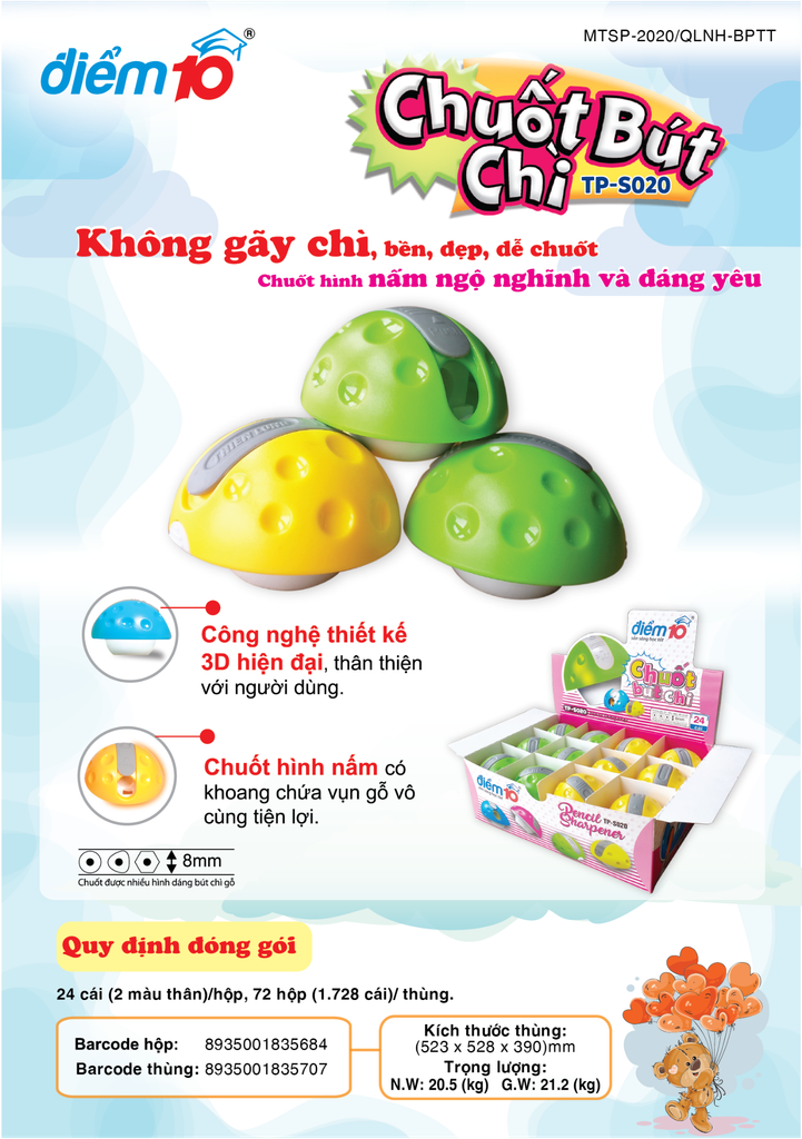 Chuốt chì hình nấm TP-S020