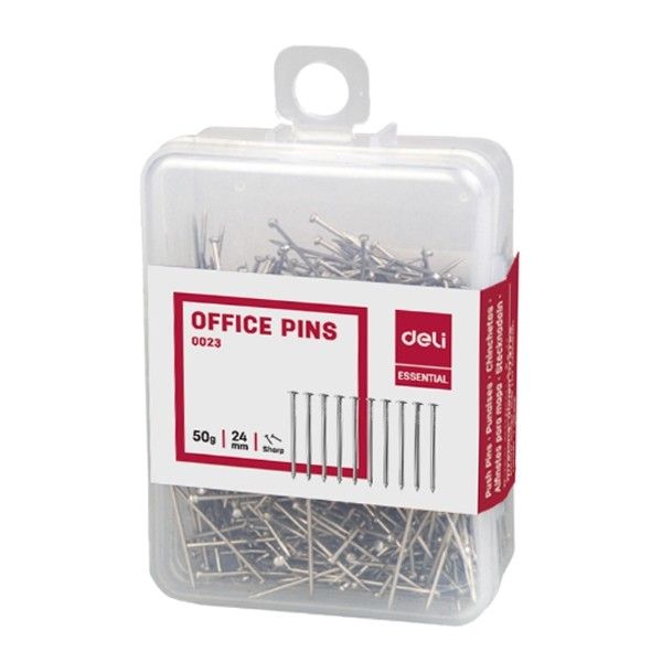 DELI E0023 Ghim Cài Nhọn (Hộp Nhựa) (10C/H)