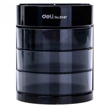 DELI Khay Cắm Bút Đa Dụng 4 Ngăn Xoay MS-9147