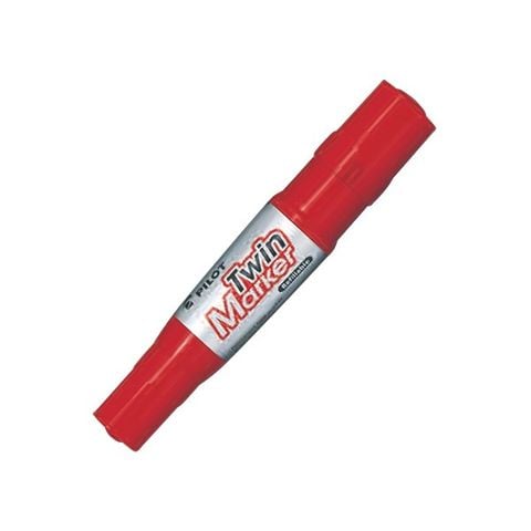 Bút Pilot Lông Dầu Twin Marker - Mực Đỏ -MFN-15FB-R-BG