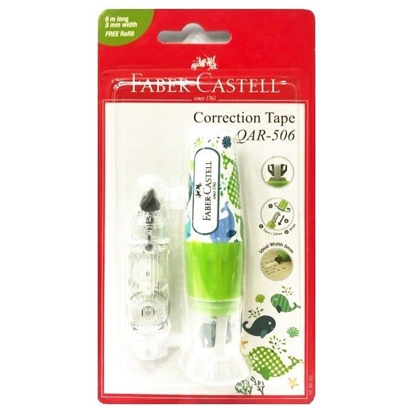 Bút Xoá Kéo Nắp Đậy QAR 506-6M - Fancy Green + 1 Refill